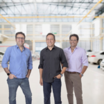 Foto dos empresários Ricardo Ceruli, Cassio Ceruli e Fabricio Barroca.