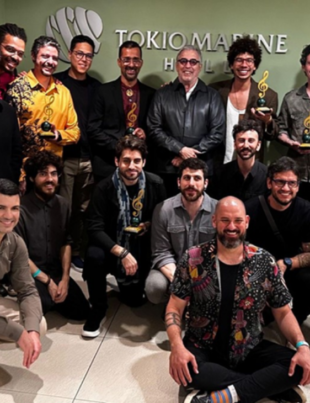 Foto dos vencedores do Prêmio de Música Instrumental Tokio Marine Hall.