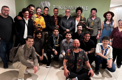 Foto dos vencedores do Prêmio de Música Instrumental Tokio Marine Hall.