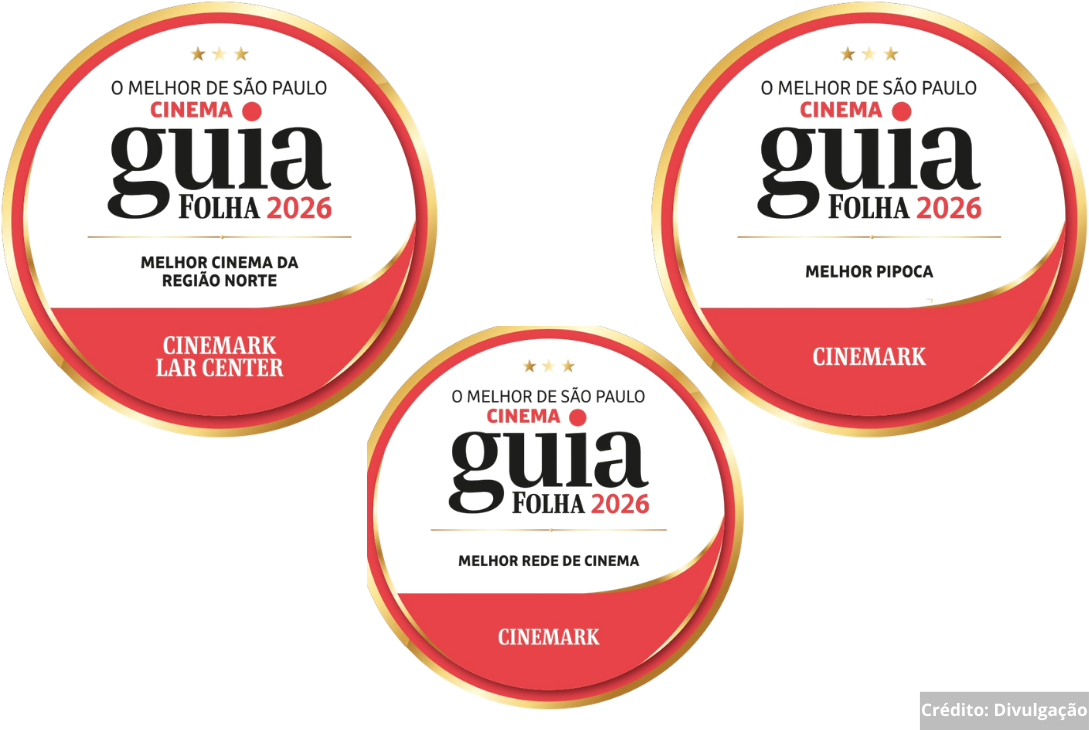 Imagem com selos das categorias vencidas pela rede de cinemas.