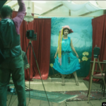 Foto dos bastidores do documentário O Silêncio de Eva.